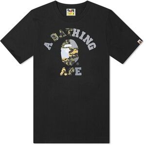 A BATHING APE MILITARY CRAZY COLLEGE T-SHIRT